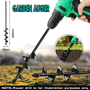 18" Planting Auger Spiral Hole Drill Bit Garden Yard Earth Bulb Planter Digger 