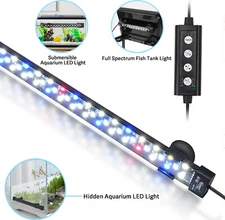 hygger Aquarium Fish Tank Led Lights RGB 5050 Bar Lamp Submersible Strip Lights