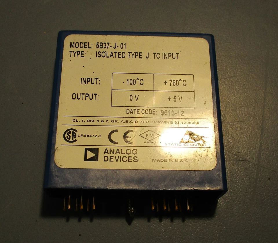 Analog Devices 5B37-j-01 Isolated Type J PLC Module Automation - Image 2 of 4