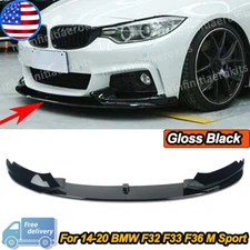 Front Bumper Lip Spoiler Splitter Glossy Black For BMW F32 F33 F36 M Sport 14-20