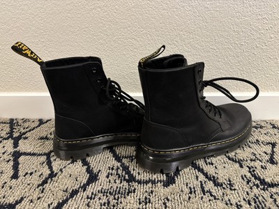 Dr. Martens DS004 8-inch 8-eyelet Black Leather Boots Size 