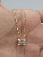 Lab Grown 5 Cts IGI Certified Diamond Solitaire Pendant Necklace 14k Yellow Gold