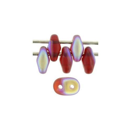 2/5MM MATUBO SUPERDUO Matte Siam Ruby AB Beads - Picture 1 of 1