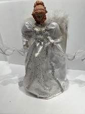 Kurt Adler 14" 10-Light White and Silver Angel Treetop