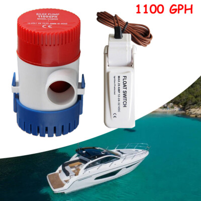 1100 GPH Automatic Electric Bilge Pump Marine Boat Yacht Submersible Water Pump