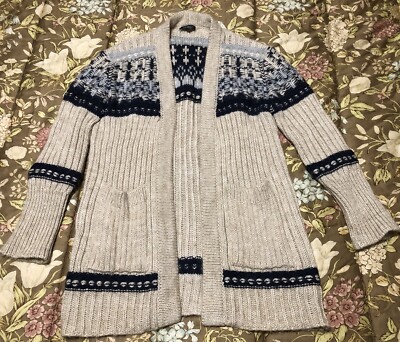 Gemelli Italy Women's Sz M Sweater Open Front Acrylic Mohair Wool Blend Cardigan