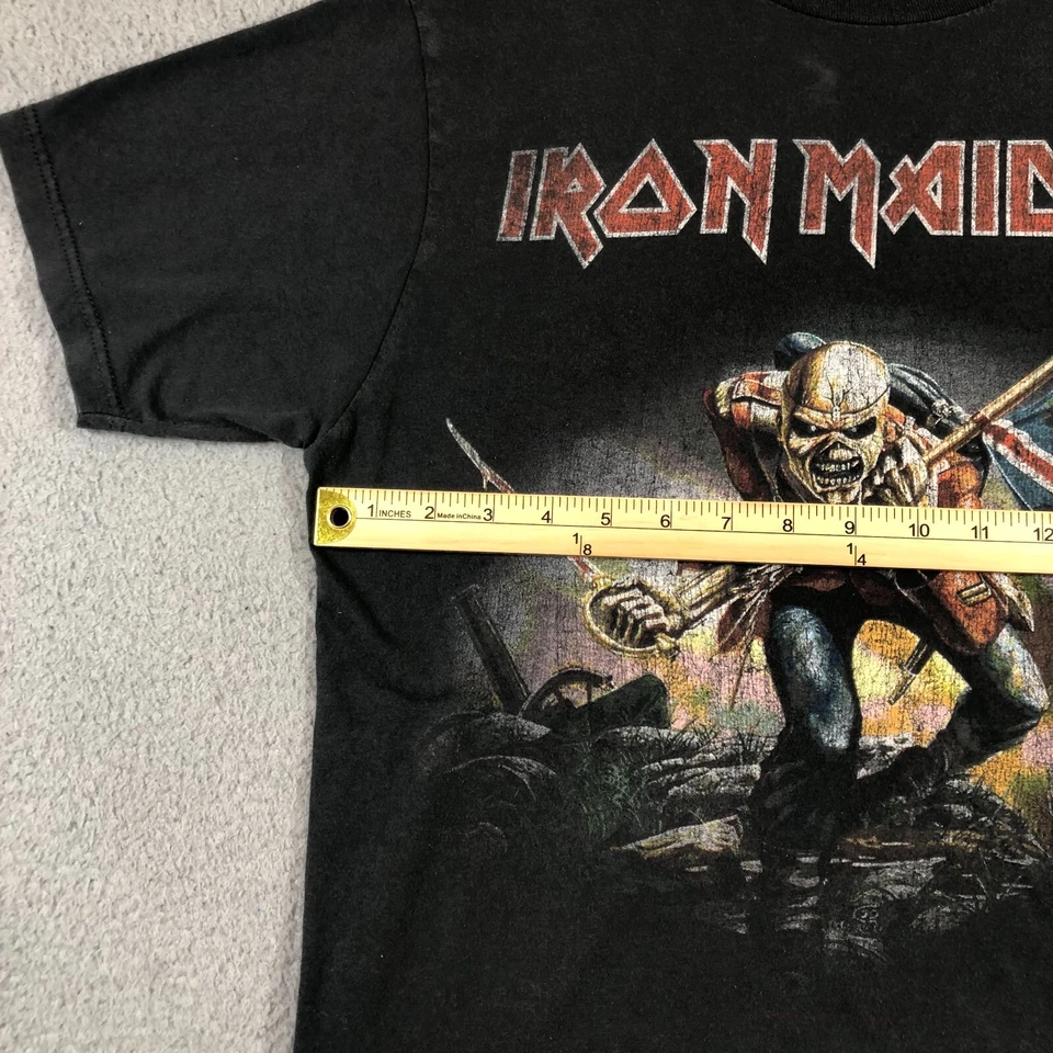 Iron Maiden Camiseta Hombre L Negro Estampado Gráfico Desteñido Foto 2 de 4