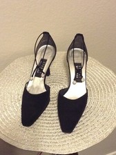 Elegant Stuart Weitzman Swarovski Crystal Ball D'Orsay Heels Size 6.5 B