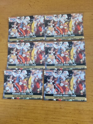 Barry Sanders Lot Of 6 Cards. Heisman Hero. 1991  Pro Set. HOF. Detroit Lions