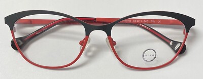 WOMEN'S EYEGLASSES AURA EYEWEAR DUNNING RED/BLACK SPRING TEMPLES FAST SHIPPING