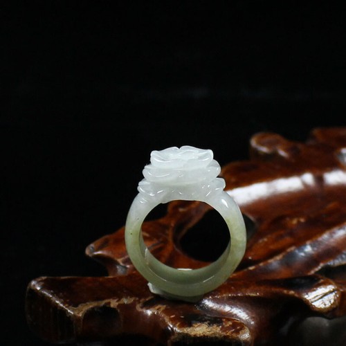 Certified Green Natural A JADE Jadeite Orchid Flower RING USA.8.2 花戒指 j7176 - Picture 9 of 11