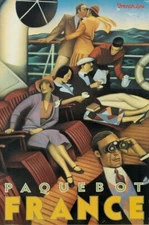 Paquebot France Travel Poster Print  Reproduction Giclee Print 11x17