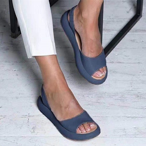 Mujeres Zapatillas Banda Elástica Sandalias Zapatos Cuero Sólido Puntera Abierta Verano Informal - Imagen 9 de 23