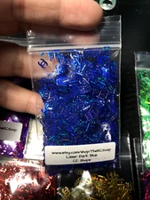 100G Holographic DARK BLUE Glitter Slice LASER alphabet confetti C US Seller