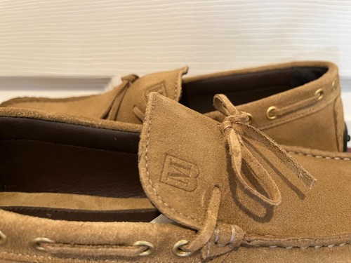 NIB Authentic Bruno Magli Men's Tino Suede Tan Driving Shoes Size 10 - Picture 3 of 6