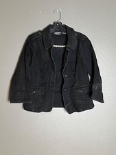 Moto Womens Black Denim Jacket Size S Cotton ...