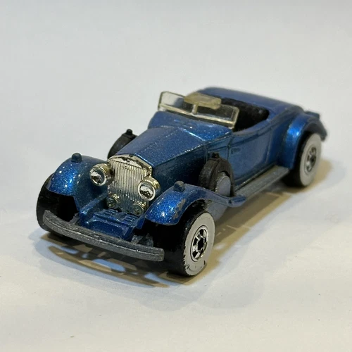 Hot Wheels Rolls Royce Phantom II, Whitewalls Die Cast Classic Car Vintage Blue