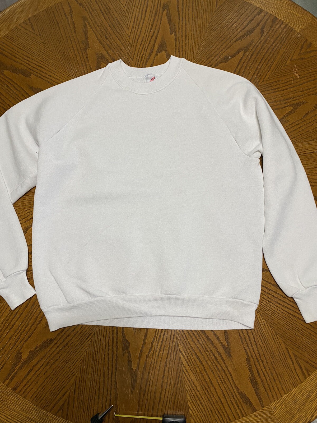 Blank White Crewneck Sweatshirt Large 