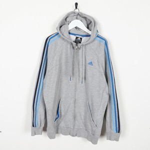 Vintage Adidas Small Logo Zip Up Hoodie Sweatshirt Grey Large L Ebay