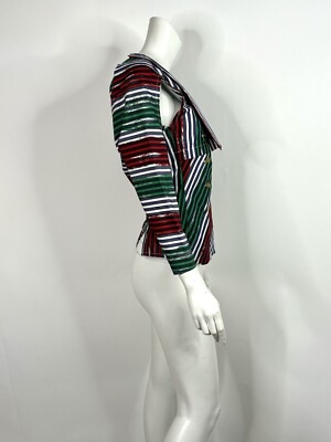 Vtg VIVIENNE WESTWOOD GREEN RED STRIPED OPEN SLEEVE TOP 40 S | eBay