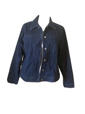 Miraclebody By Miraclesuit Womens Denim Jacket Navy Blue Size Xl 