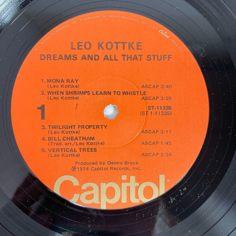 Leo kottke dreams and all that stuff vinyl lp 1974 capitol st