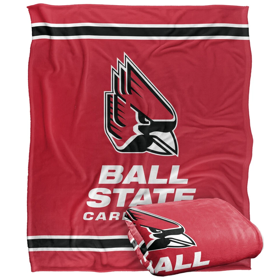 Manta de tiro súper suave con logotipo primario Ball State University rayas tacto sedoso Foto 2 de 4