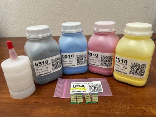 4 EX HC Toner Refill for Xerox Phaser 6510, WorkCentre 6515 + 4 Chip (USA, W EU) - 第 1/6 張圖片