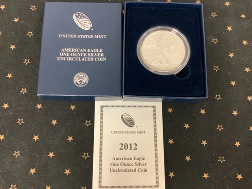 2012-W 1 oz Uncirculated .999 Fine Silver American Eagle Coin w/ Box and COA