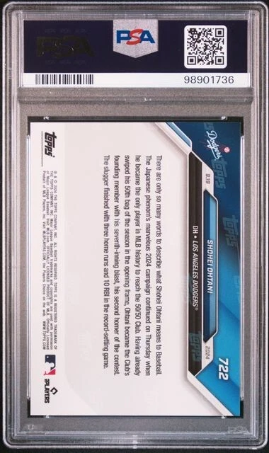PSA 10 Shohei Ohtani 2024 MLB Topps Now Card # 722 (FIRST 50/50 PLAYER EVER) - Image 3 of 3