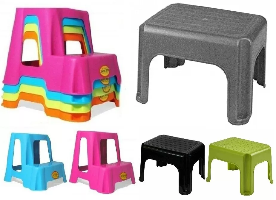 Plastic Dual Step Up Stool Children Kids Ladders Kitchen Toilet Potty  Training