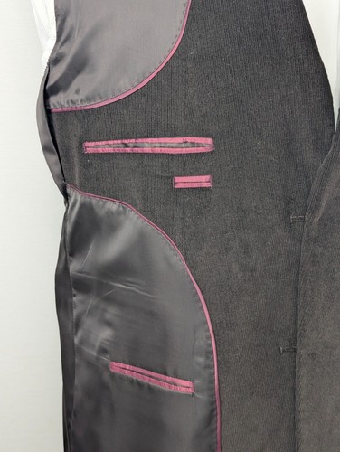 Adolfo Corduroy Sport Coat Blazer Men 44R Brown Cotton Elbow Patches Double Vent - Picture 7 of 20