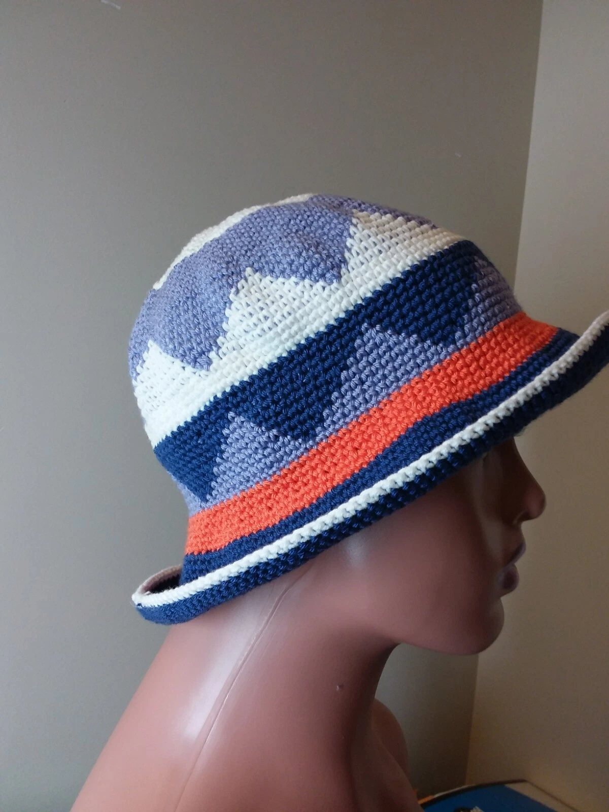 Handmade Crochet Bucket Hat Boho Festival Summer Women Cap