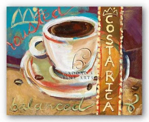 Costa Rica Emily Farish Coffee Art Print 11x9 - Picture 1 of 1