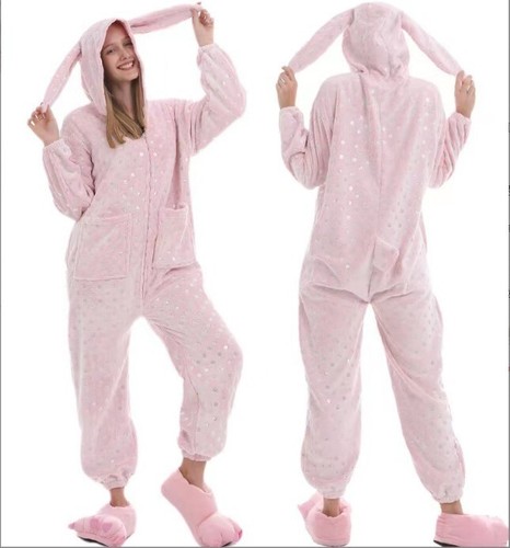 Cartoon animal one piece pajamas Adult Halloween Cosplay Costume Hooded Jumpsuit - Picture 4 of 39