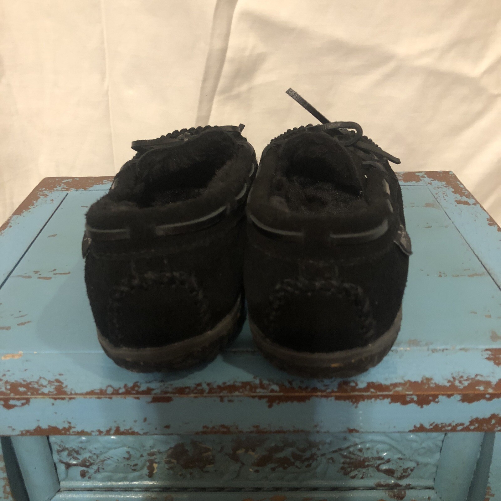 SAOLA Pantofole mocassino donna Minnetonka suola rigida foderate in pile taglia 6 buone condizioni