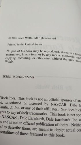 REMEMBERING DALE EARNHARDT: STORIES OF RACING'S GREATEST DRIVER (2001 hardcover) - Picture 3 of 3
