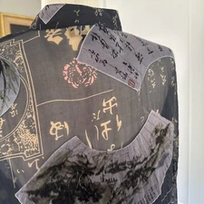 CITRON Santa Monica L Silk Floral Jacket Lightweight Coat Kimono Jacket Duster