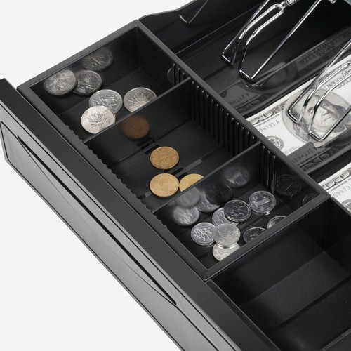 Manual/Electronic Cash Drawer Heavy Duty Cash Register POS 5 Bills 6 Coins Tray - Picture 7 of 14