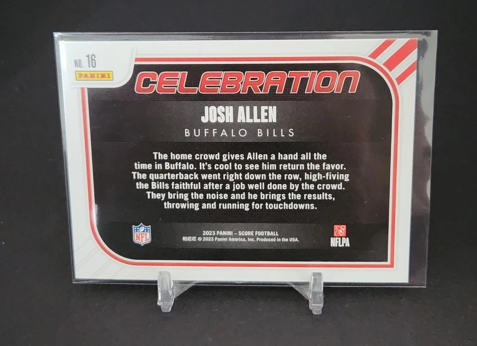 2023 Score Celebration #16 Josh Allen Buffalo Bills Football Card - Image 2 of 2