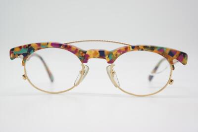 Vintage Brille TRACTION PRODUCTIONS CANTON 17 FAIT MAIN Mehrfarbig Gold Oval 