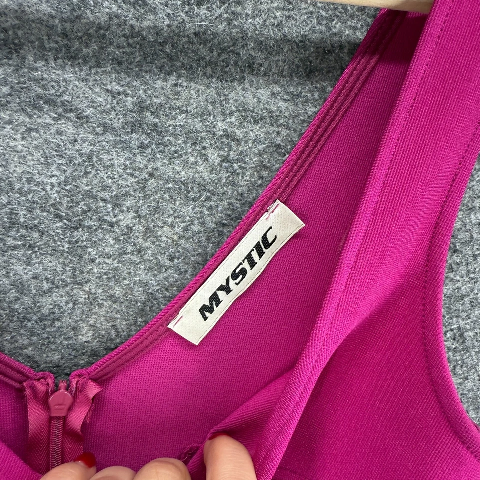 Vestido Mystic Mujer S Pequeño Rosa Funda Midi Cremallera Cuello Cuadrado Sin Mangas Informal Foto 3 de 4