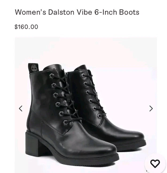 Timberland Dalston Vibe 6 pollici stivali neri con zip laterale da donna taglia 8 A25BE Tote D