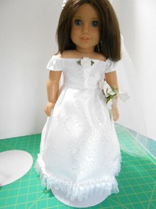 Wedding Dress W Extras For 18 American Girl Doll Or Similar Size