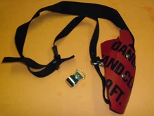 NEW RED SHOULDER STRAP KIT FITS MANY BRANDS OF TRIMMERS CRACKED DANGER SIGN # 9