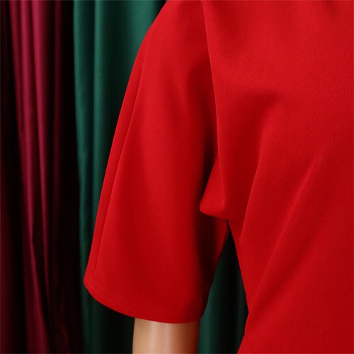 Fashion Pleated Summer Skirt Dress Waist V-neck Women's Clothing Mid-Length - Picture 27 of 36