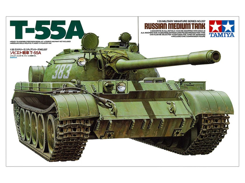 Tamiya 35257 Soviet T-55a Medium Tank 1/35 Scale Plastic Model Kit