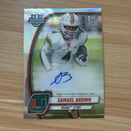 2024 Bowman Chrome University Samuel Brown refractor automático 1st/299 Miami