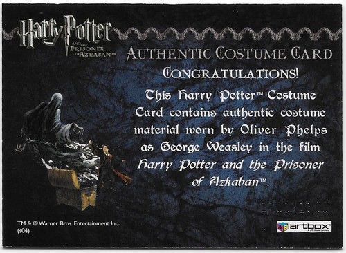 Harry Potter and the Prisoner of Azkaban Autograph, Prop, Costume, or Card Set - Picture 27 of 55