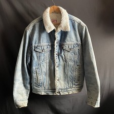 Vintage Levi's Sherpa Lined Denim Jacket Size LARGE USA MADE Retro 80s Style